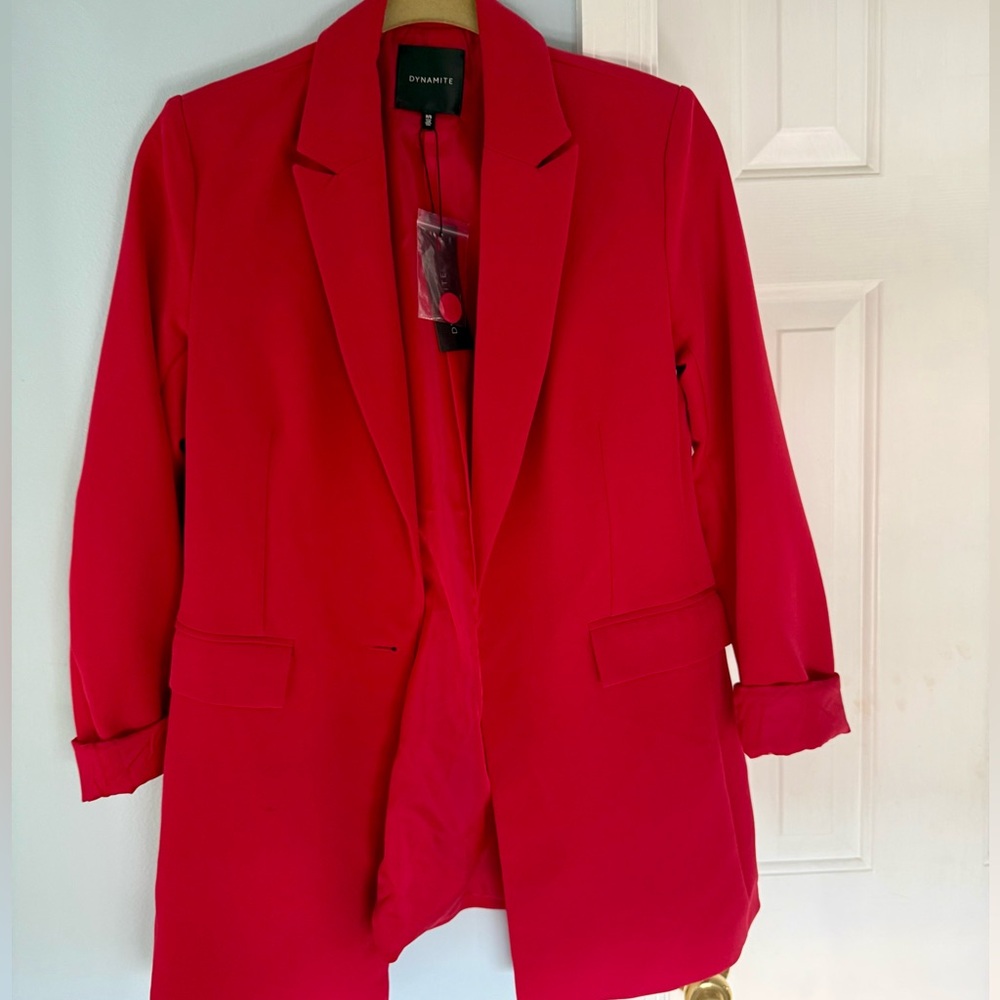 Dynamite Women's Bright Red Longline Blazer